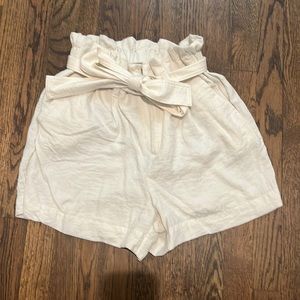 High waist canvas shorts
